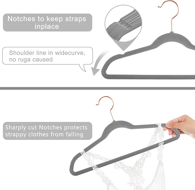 MIZGI Kids Velvet Hangers,Non-Slip Big Kids Hangers,14 Inch Hangers for Youth,Teen Clothes,Pack of 50