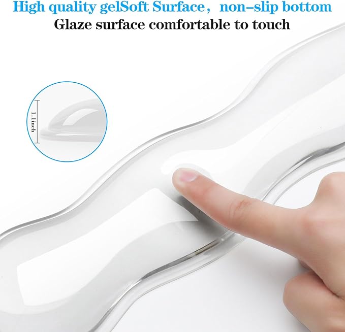 Gel Wrist Rest for Keyboard and Mouse, Wrist Rest for Keyboard, Mouse Wrist Support, Pain Relief, Cool Touch, Non-Skid, Keyboard Wrist pad