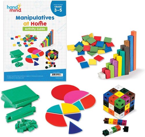 Hand2Mind Take Home Math Manipulatives Kit - 293 Pieces with Snap Cubes, Base Ten Blocks & More