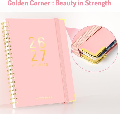 Forvencer 18-Month Academic Planner 2026-2027 - Weekly & Monthly Calendar | 8.5" x 11", Black