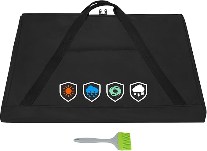 EZ-DONGTENG Griddle Cover Compatible with Weber Spirit 300 Series Griddle and Weber Genesis 300 Series Griddle, Full-Size Storage Bag with Durable Handles and Thickened Bottom, Black