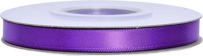 YAMA Purple Double Faced Satin Ribbon 3/8 Inch 25 Yards Purple Fabric Ribbons for Gift Wrapping Crafts Hair Bows Wedding Party Decoration