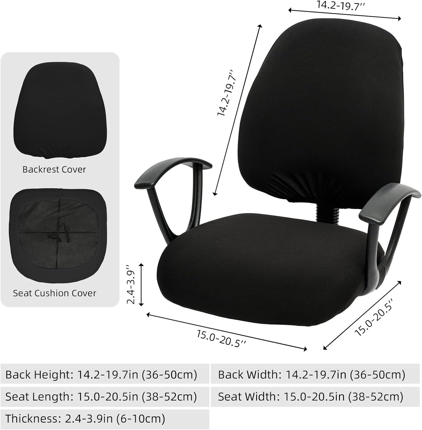 Skiennix Stretchable Desk Chair Seat Covers - Universal Spandex Slipcover for Pets | Removable & Washable, White