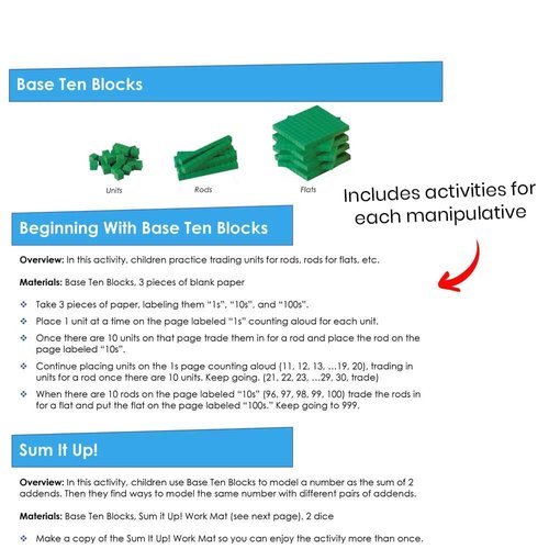 Hand2Mind Take Home Math Manipulatives Kit - Engaging Learning Tools for Kids K-2 | 292 Pieces