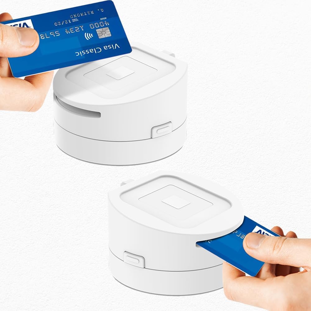 Square Dock for Square Reader - Elegant White Case with Anti-Sleep Feature & 1.5m Cable