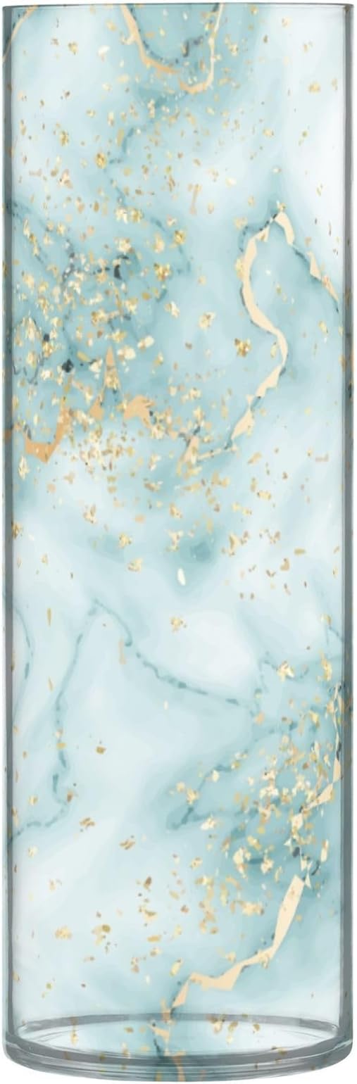 Vase Plastic Vase Elegant Cylinder Flower Vase Shatterproof Decorative Centerpiece for Home Table Office Weddings Events (11.8 x 3.9 in)