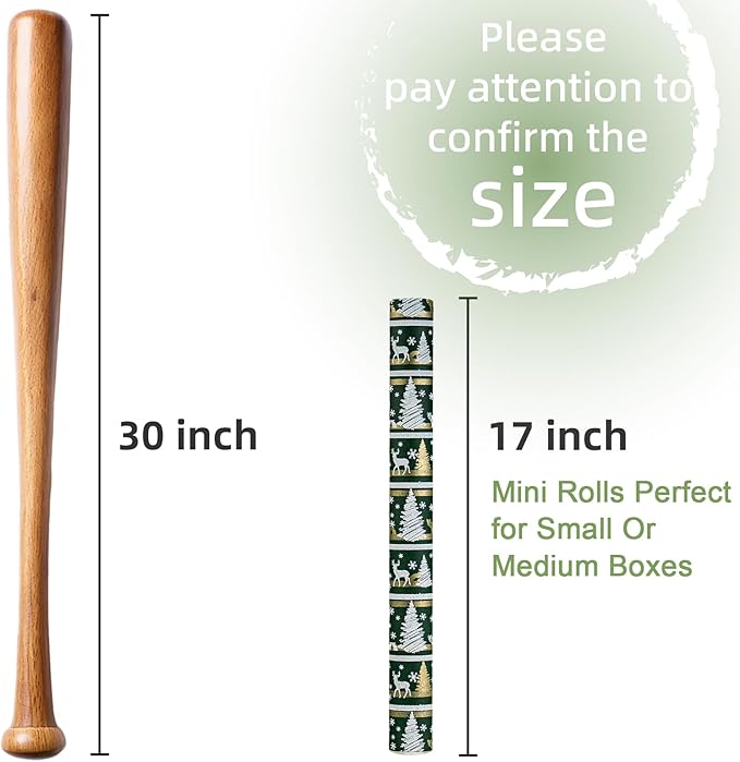 Yarcony Kraft Christmas Wrapping Paper, Green Wrapping Paper, Luxury Faux Sparkle Christmas Trees Reindeer Snowflake Heavy Duty Kraft Gift Wrap for Holidays, Winter Solstice (17 Inch X 33 Feet)