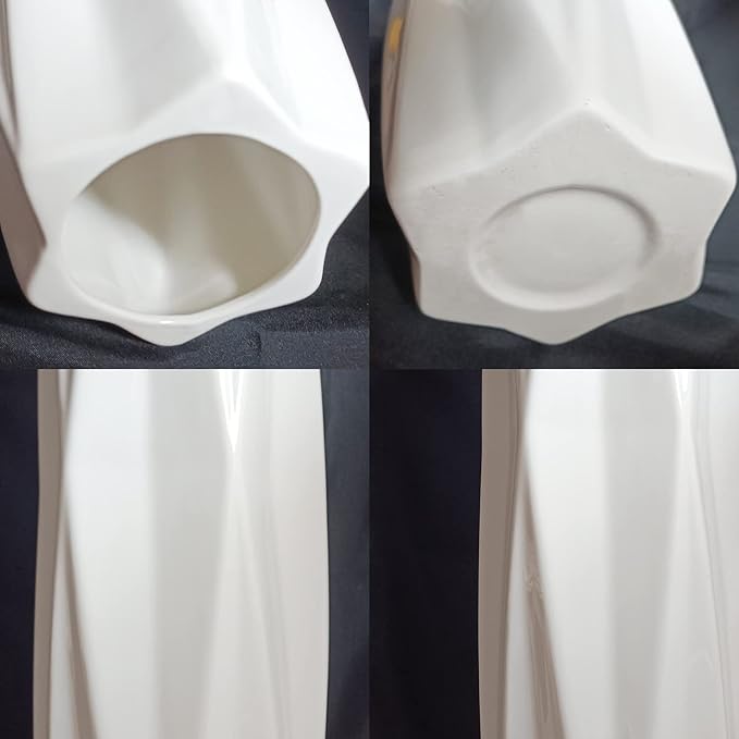 Large Ceramic Floor Vase 17.7 Inches Tall,White Tall Modern Flower Vases For Office, Home,Farmhouse,Living Room Décor,Simple Origami Design Fall Decorative Porcelain flower Arrangement Vase Ideal Gift
