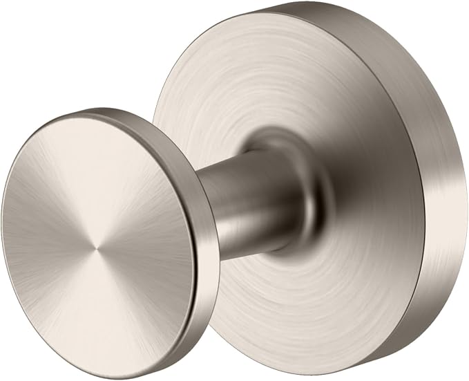 Gatco Bath Towel Hook | Retro–Modern Wall Hook for Robes, Towels, and Clothes | Gibson 5215SN, Satin Nickel