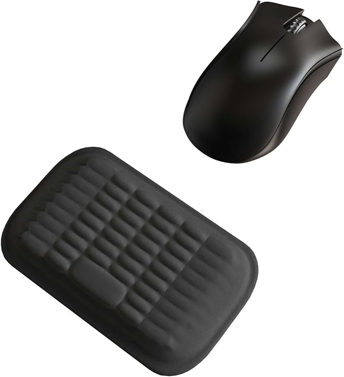 MEKASS Ergonomic Mouse Wrist Rest, Premium Memory Foam Mouse Wrist Pad Support Relieve Wrist Pain for Long Hours of Work, Gaming (Classic Black