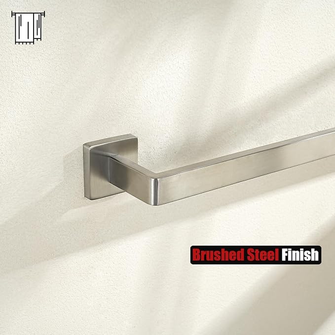 JQK Brushed Towel Bar, Rounded Edges 32.36 Inch Towel Rack, 304 Stainless Steel Bathroom Wall Mount, Useable Length 30 Inch, TB250L30-BN