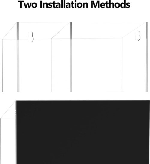 HBlife Magnetic Dry Erase Marker Holder - 2 Compartment Acrylic Wall Mount for Whiteboard & Refrigerator | Clear