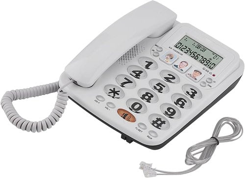 Regine Switzerland Corded Phone - 2-Line Design with Answering Machine & Caller ID | Noise Cancelling for Home & Office