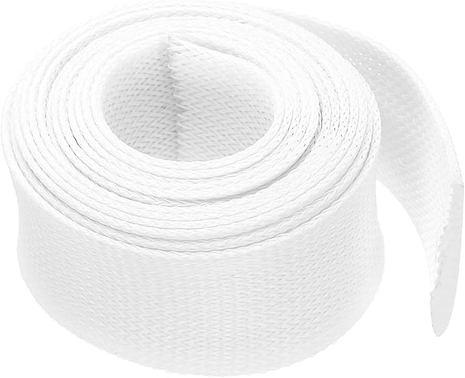 uxcell Expandable Sleeving, 2-inch 10ft Cable Sleeve, White