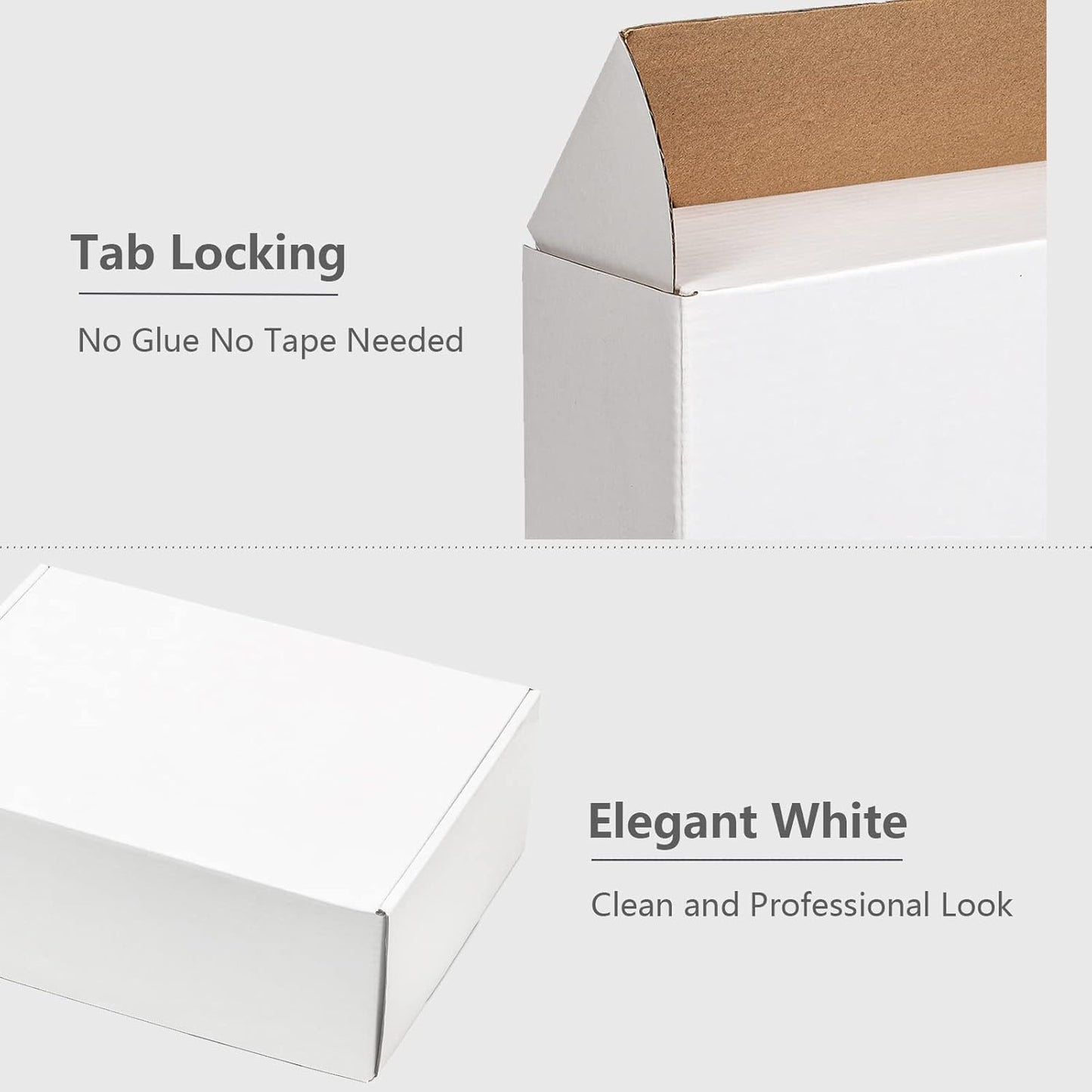 Timirog Shipping Boxes - 12x9x4" Corrugated Cardboard | 20 Pack Tab Locking Mailers for Gifts & Crafts