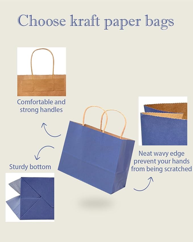 qiqee 13"x4.5"x10" Large Gift Bag with Handles Bulk 60PCS Gift Paper Bags 16 Different Senior Color Bags Multiple Uses (Wide Large)