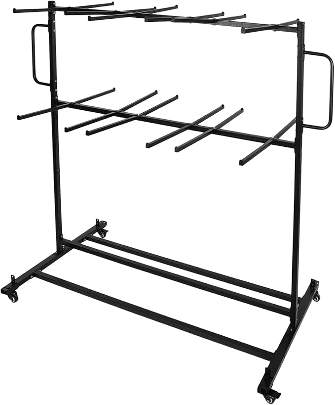 Folding Chair Cart Heavy Duty with Locking Wheels and Adjustable Height, 800 lbs Capacity Storage Rack for 84 Stackable Chairs for Secure Transport, Ideal for School Office and Event Organization