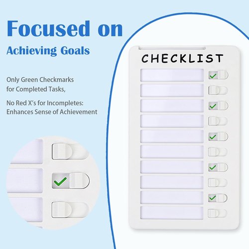 Dry Erase Chore Chart - Standable Whiteboard Checklist for Kids' Routines with Pen