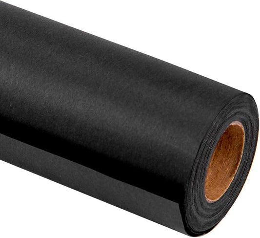 RUSPEPA 30"x 393"(32.8') Black Kraft Wrapping Paper Large Jumbo Roll, Recyclable Art Gift Wrap Paper for Gift Wrapping, Table Covering, Kid Craft Supplies, Bouquet Flower, Poster Bulletin Board, 80GSM