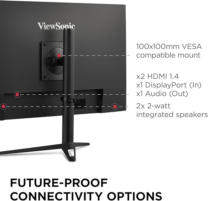 ViewSonic VX2728J 27 Inch 1080p IPS Gaming Monitor with 180Hz, 0.5ms, FreeSync Premium, NVIDIA G-Sync Compatible, Advanced Ergonomics, HDMI, and DisplayPort Inputs
