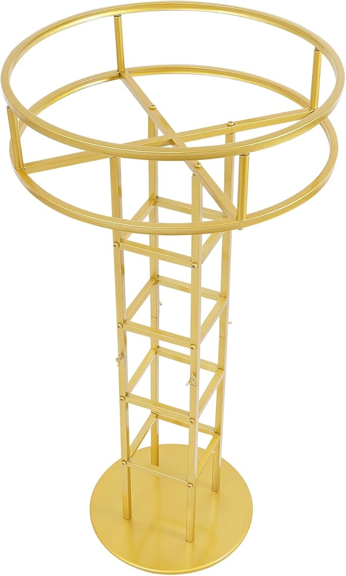 Wedding Flower Display Stand, Gold Open Flower Frame, 46.65 in Tall Metal Floral Riser, Wedding Centerpiece Top Flower Display Stand Pedestal, for Wedding Birthday Party Events Decor