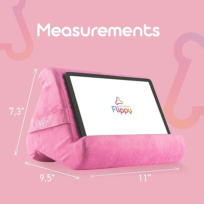 Flippy Original Tablet Pillow Stand & iPad Holder, Gift for Book Lovers & Readers, Multi-Angle Stand with Storage for Lap, Desk & Bed, Compatible with Kindle, Fire, iPad & Samsung, in The Pink Baby