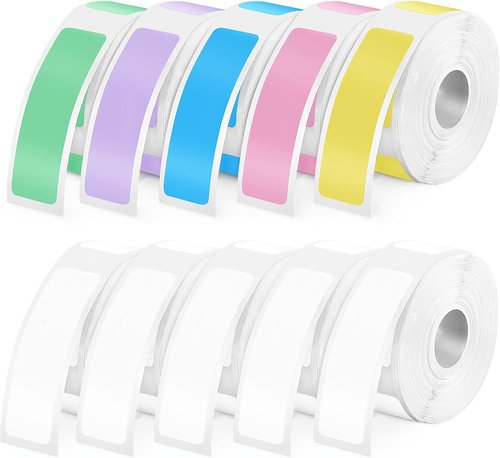 Gersoniel 1600 Pcs Label Tapes - Compatible D30 Label Printer Laminated Stickers | Multicolor Thermal Labels for Home & Office