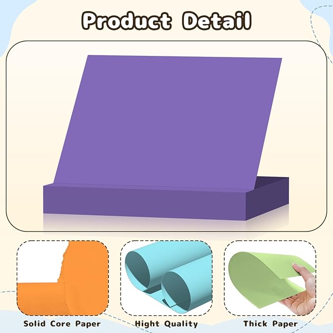 120 Sheets Cardstock 8.5x11, 65lb Colored Card Stock, 15 Assorted Colors Construction Paper, 180gsm Thick Printer Paper for Printing, Painting, Card Making, Kids School Supplies,Party Decorations