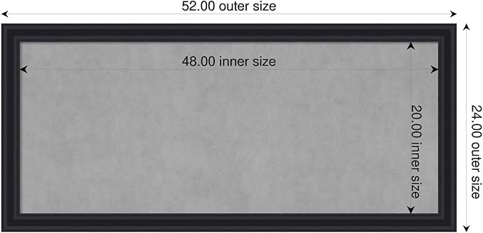 Amanti Art Black Framed Magnetic Board 24x52 Oversize Vision Board for use with Magnets, 100% Metal Sheet to Display Items as Office Decor or for Home Organization in mudroom, Kitchen or Kids Room