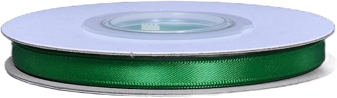 YAMA Green Double Faced Satin Ribbon 1/4 Inch 25 Yards Thin Green Ribbon for Gift Wrapping Crafts Hair Bows Wedding Party Decoration