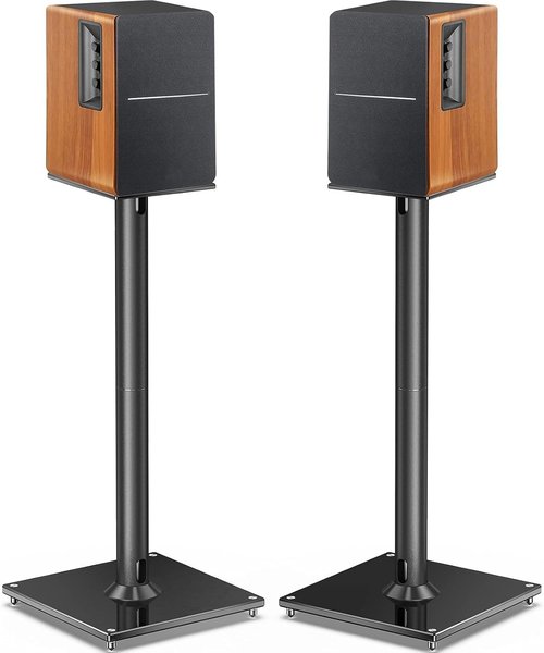 Perlegear Universal Speaker Stands - 28-Inch Floor Stands for Surround Sound Up to 22lbs | Cable Management Included, 1 Pair