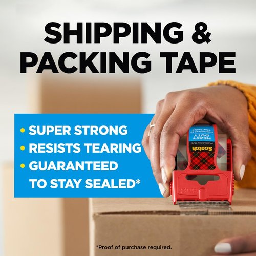 Scotch Heavy Duty Shipping Tape - Clear Packing Tape with Dispenser | 1.88 in. x 27.7 yd.