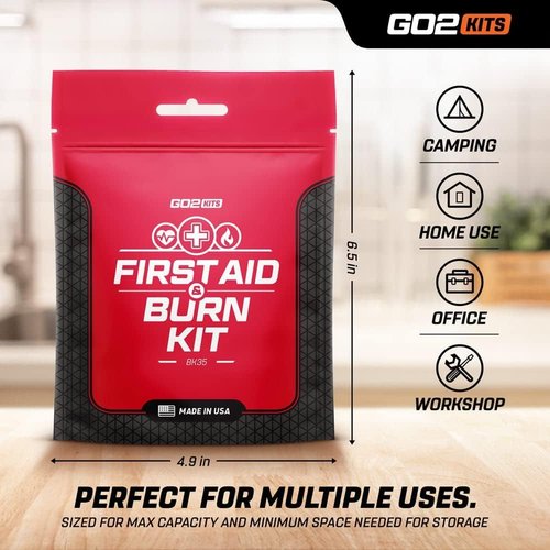 Regine Switzerland Advanced Burn First Aid Kit - Comprehensive Portable Solution for Home, Office & Travel | 1-Pack (BK35)