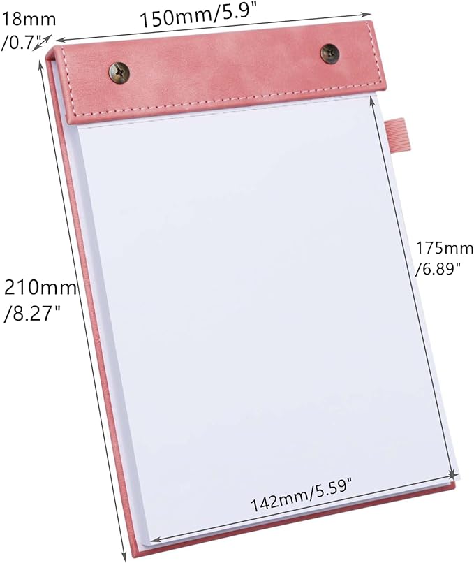 Mogoostry A5 Blank Planning Pads 5.9" x 8" Planner To Do List Memo Note Pads Screw Binding Writing Paperboard Notepad, 100 Sheets per Pack, Pink