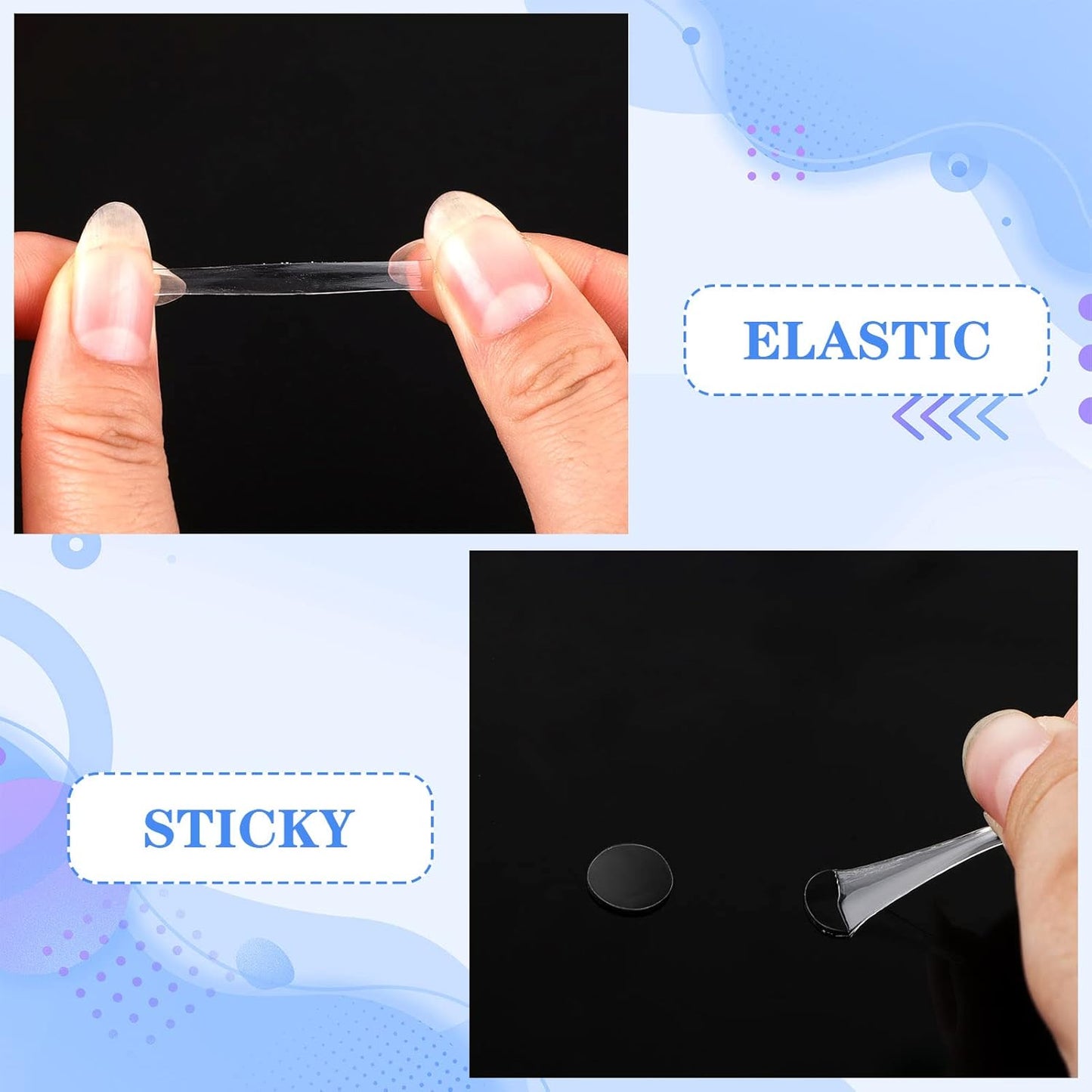 Skiennix Double-Sided Adhesive Dots - Clear Sticky Tack Tape for DIY Crafts | 1500 Pieces (10mm)