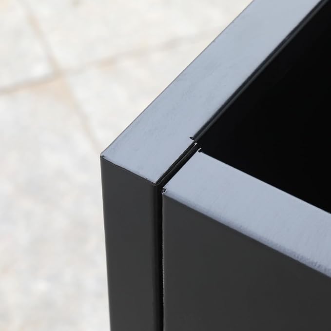 Modern Metal Planter Box with Lockable Wheels – 40” x 36” x 12” – Sleek Indoor/Outdoor Divider for Plants & Flowers – Durable Powder-Coated Steel with Minimalist Design