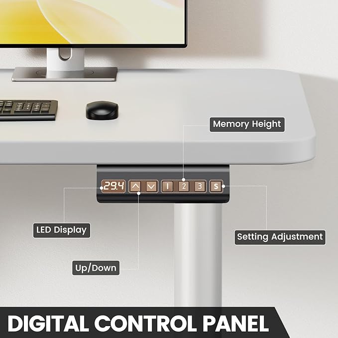 Flycity Electric L Shaped Standing Desk Adjustable Height, 63" x 55" Corner Stand Up Desk, Home Office Desk, Dual Motor Sit Stand Desk, Computer Desk with 3 Memory Preset & Lock, White