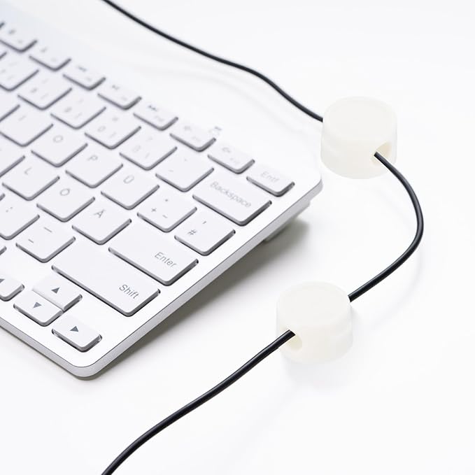 PATIKIL Cable Organizer Holder, 3 Pcs Magnetic Spring Desk Cable Management Clips Adhesive Cord Holder Keeper for Office Desktop Wall Car, White