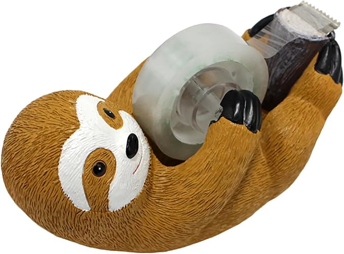 Sloth Tape Dispenser, Cute Desk Tape Holder, Adhesive Tape Cutter with High Toughness Material, Fun Office Stationery for Home School Office Use, Portable and Decorative