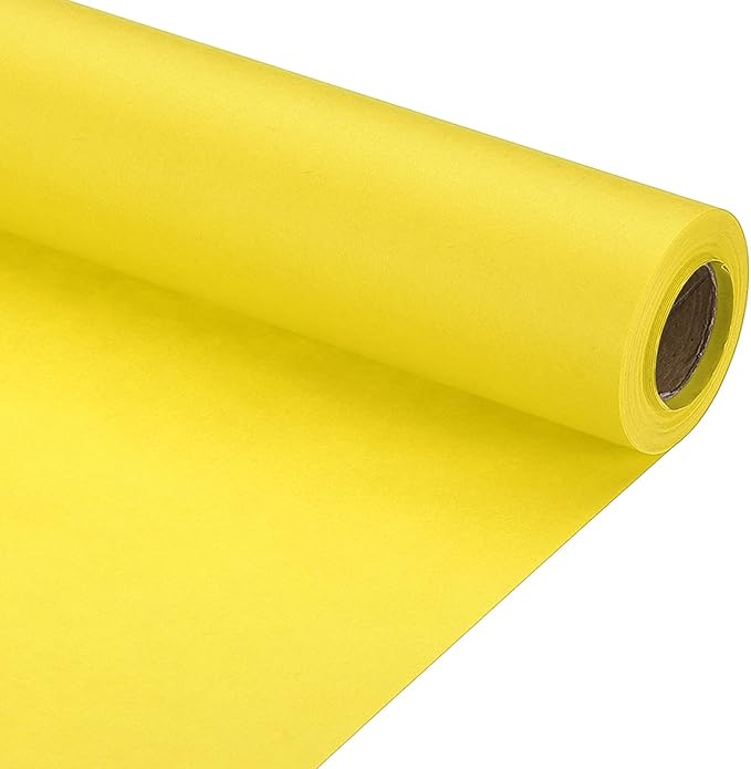 PATIKIL Wrapping Paper, 12" x 394"(33') 70 GSM Craft Paper Roll Kraft Packing Paper for Poster Bulletin Board, Gift Wrapping, Yellow
