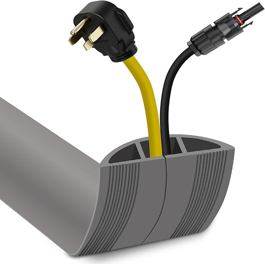 JAHOMFAI Floor Cord Cover 10FT Cord Covers for Wires on Floor Protect Wires & Prevent Trip Hazards, Easy to Cut for Home, Office, School, Concerts, Cavity W0.6in x H0.32in