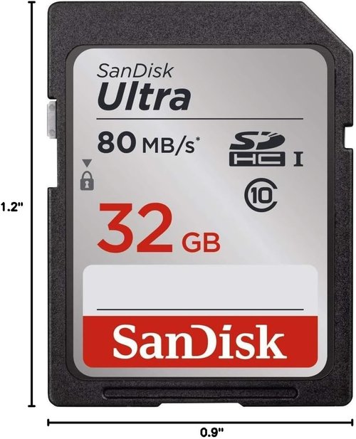 SanDisk Ultra 32GB SDHC UHS-I Memory Card - High-Speed Up to 80MB/s Performance