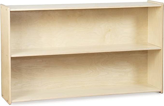 Contender Daycare Shelves for Kids, Bookcase with 2 Shelves for Storage, Wood Furniture for Toddlers, Children, Montessori, Classroom, 47-inch Width
