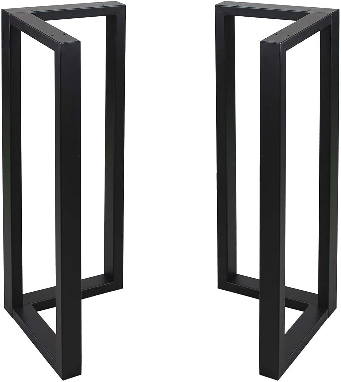 MBQQ Furniture Legs 35”Height 17.7”Wide Rustic Decory Right Angle Shape Table Legs,Heavy Duty Metal Desk Legs,Dining Table Legs,Industrial Modern, DIY Iron Bench Legs
