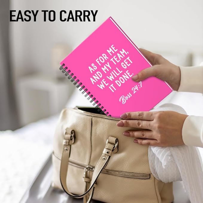 Msticey As For Me And My Team We Will Get It Done 160 Blank Pages Rose Red Hardcover Spiral Notebook, Appreciation Gifts for Women Manager Supervisor Leader Coworker Colleague, Funny Boss Day Gifts