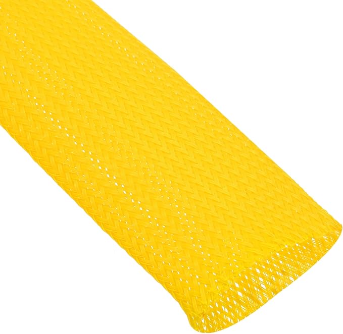 uxcell Expandable Sleeving, 2-inch 25ft Cable Sleeve, Yellow