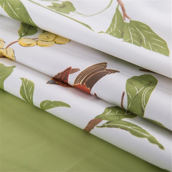 Brandream American Country Botanical Flower Birds Print Bedding 800tc Cotton Sateen Romantic Floral Duvet Cover 3pc Set Colorful Pattern