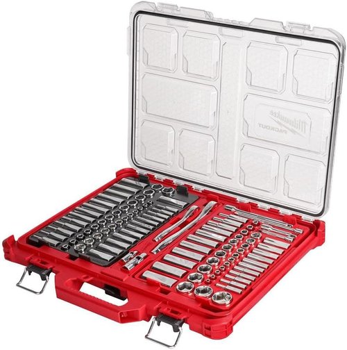 Milwaukee Electric - 106PC Ratchet and Socket Set | 1/4-3/8 Inch SAE & MM Sizes