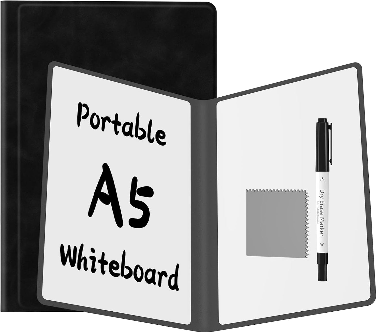 Skiennix Portable Dry Erase Board - Double-Sided Reusable Whiteboard Notebook 9.5"x6.6" with Marker & Cloth