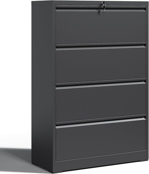 Regine Switzerland 4 Drawer Lateral File Cabinet - Heavy Duty Metal Design for Legal/Letter Size Files